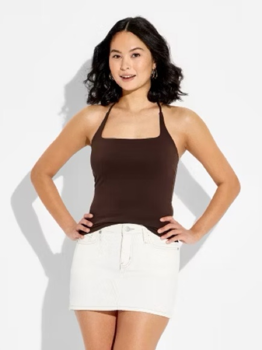 Wild Fable Butterbliss double lined Joy Halter Top in Dark Brown | NWOT - Picture 3 of 9